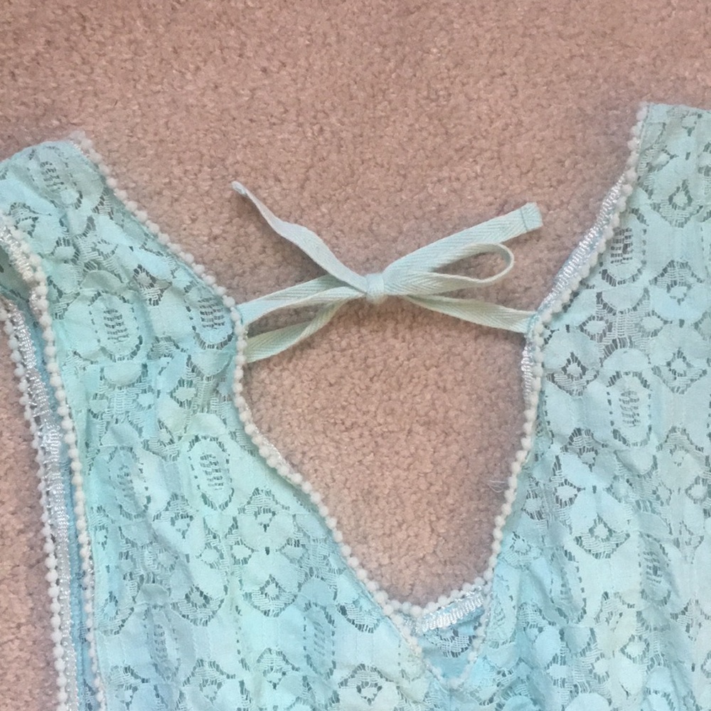 Aqua/sea foam green/mint playsuit/romper sz S - Picture 4 of 7